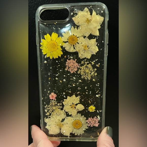 Clear Pressed Flower Look Phone Case iPhone 8Plus - Picture 1 of 1